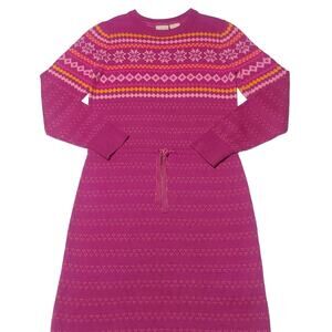 L. L. Bean holiday fair isle crewneck sweater dress